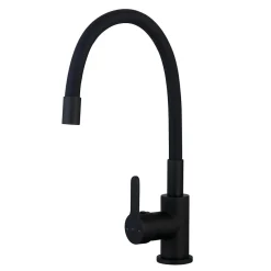 Essebagno Mitigeur de cuisine noir mat mémoire de forme Memory* Evier Et Robinet De Buanderie