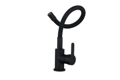 Essebagno Mitigeur de cuisine noir mat mémoire de forme Memory* Evier Et Robinet De Buanderie