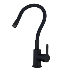 Essebagno Mitigeur de cuisine noir mat mémoire de forme Memory* Evier Et Robinet De Buanderie
