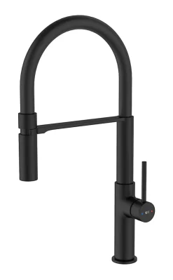 Essebagno Mitigeur de cuisine noir avec douchette Magnet