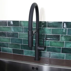 Essebagno Mitigeur de cuisine noir avec douchette Magnet