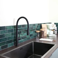 Essebagno Mitigeur de cuisine noir avec douchette Magnet