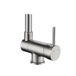 GoodHome Mitigeur de cuisine rabattable nickel brossé Deltana