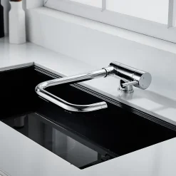 GoodHome Mitigeur de cuisine rabattable chromé Deltana* Evier Et Robinet De Buanderie