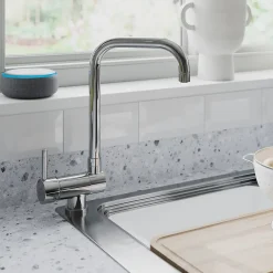 GoodHome Mitigeur de cuisine rabattable chromé Deltana* Evier Et Robinet De Buanderie