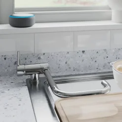 GoodHome Mitigeur de cuisine rabattable chromé Deltana* Evier Et Robinet De Buanderie