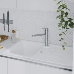 GoodHome Mitigeur de cuisine titanium Phoran