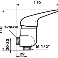 Delabie Mitigeur de douche - entraxes 100 à 120 mm -* Robinet De Douche