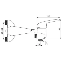 Delabie Mitigeur de douche - entraxes 100 à 120 mm -* Robinet De Douche