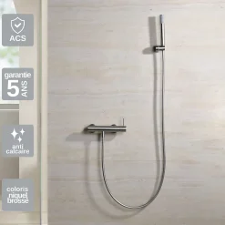 Imex Mitigeur de Douche Anti-Calcaire en Niquel Brossé MONZA BDM039-5NQ* Colonne De Douche Mécanique
