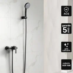 Imex Mitigeur de Douche anti-calcaire Noir Mat ROMA BDR001-5NG