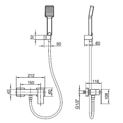 Imex Mitigeur de Douche anti-calcaire Or Rose PISA BDP048-5ORC* Colonne De Douche Mécanique