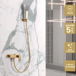 Imex Mitigeur de Douche anti-calcaire Or Brossé PISA BDP048-5OC* Colonne De Douche Mécanique