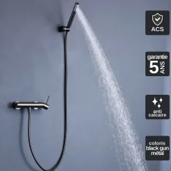 Imex Mitigeur de Douche anti-calcaire Black Gun Métal MONZA BDM039-5BGM* Colonne De Douche Mécanique