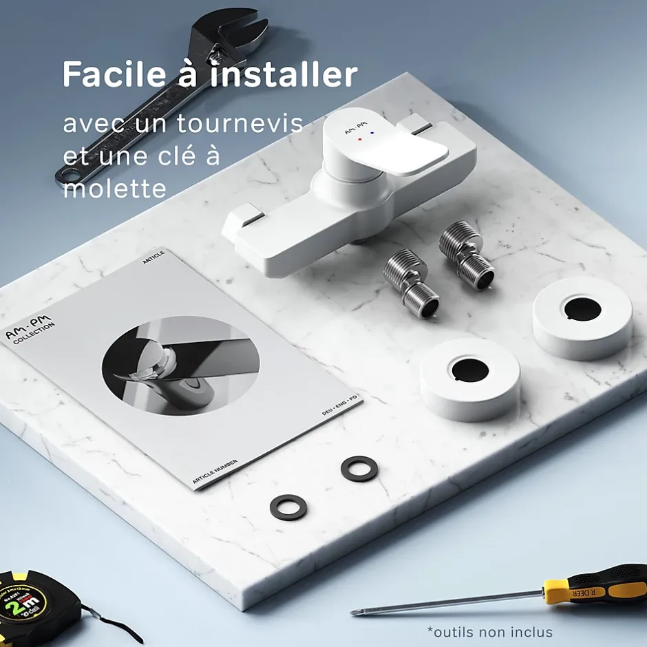 Am.Pm Europe Mitigeur de douche mécanique Robinet Salle de Bain Blanc, FXA20033 X-Joy AM.PM* Robinet De Douche