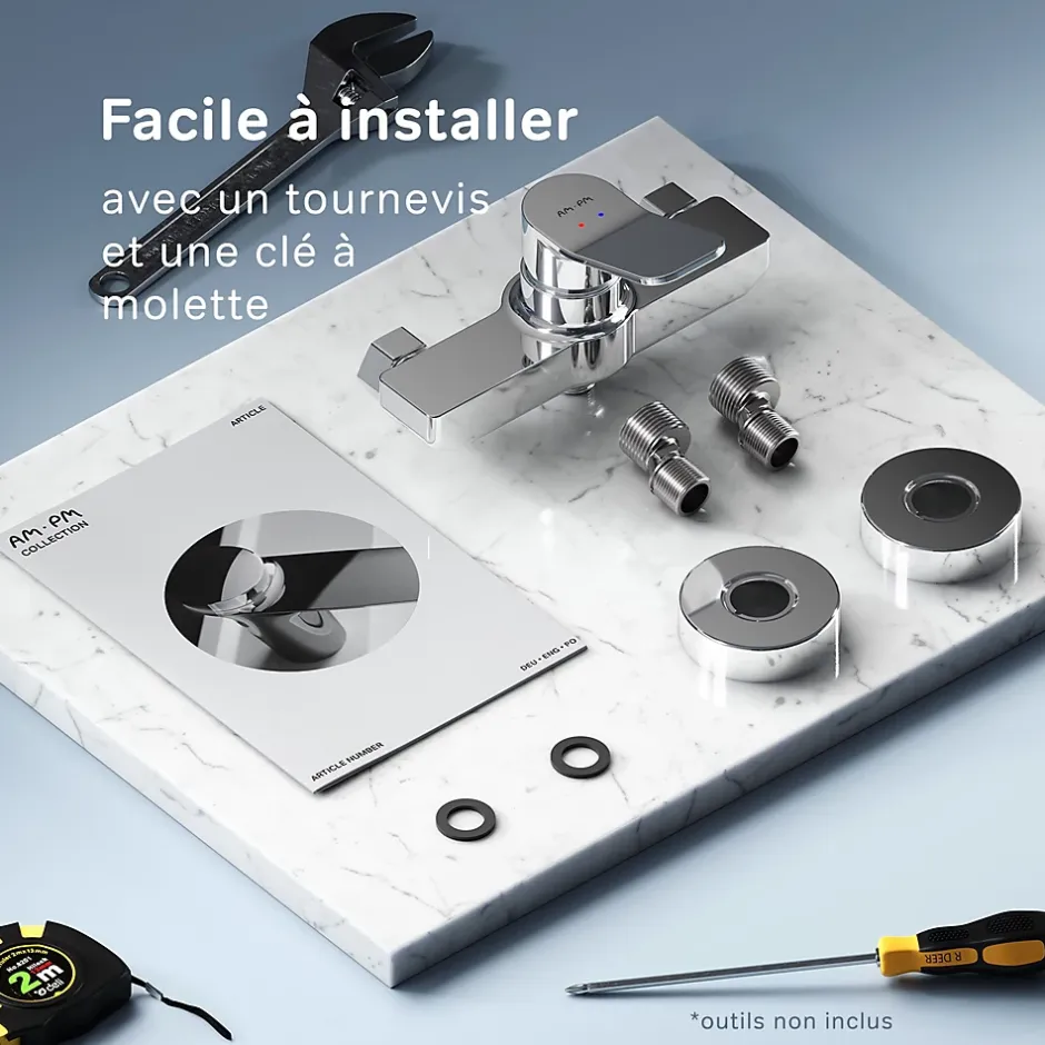 Am.Pm Europe Mitigeur de douche mécanique Robinet Salle de Bain Chromé, FXA20000 X-Joy AM.PM* Robinet De Douche