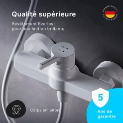 Am.Pm Europe Mitigeur de douche mécanique Robinet Salle de Bain Blanc, FXB20033 X-Joy S AM.PM* Robinet De Douche