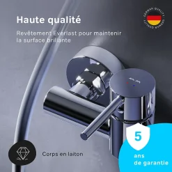 Am.Pm Europe Mitigeur de douche mécanique Robinet Salle de Bain Chromé, FPA20000 Spike AM.PM