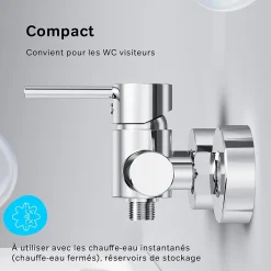 Am.Pm Europe Mitigeur de douche mécanique Robinet Salle de Bain Chromé, FPA20000 Spike AM.PM