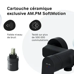 Am.Pm Europe Mitigeur de douche mécanique Robinet Salle de Bain Noir, FTA20022 Hit AM.PM
