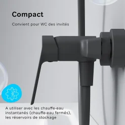 Am.Pm Europe Mitigeur de douche mécanique Robinet Salle de Bain Noir, FTA20022 Hit AM.PM