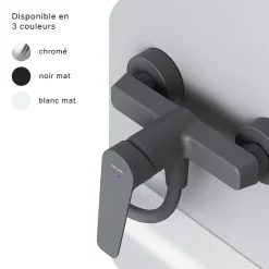 Am.Pm Europe Mitigeur de douche mécanique Robinet Salle de Bain Noir, FTA20022 Hit AM.PM
