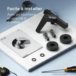 Am.Pm Europe Mitigeur de douche mécanique Robinet Salle de Bain Noir, FTA20022 Hit AM.PM