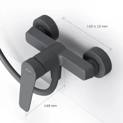 Am.Pm Europe Mitigeur de douche mécanique Robinet Salle de Bain Noir, FTA20022 Hit AM.PM