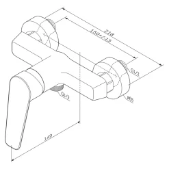 Am.Pm Europe Mitigeur de douche mécanique Robinet Salle de Bain Noir, FTA20022 Hit AM.PM