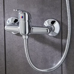 Mitigeur de douche mécanique entraxe 150 mm Arborg en laiton chromé