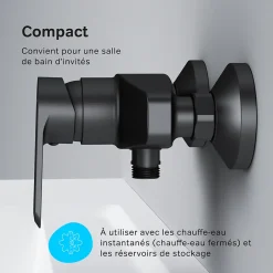 Am.Pm Europe Mitigeur de douche mécanique Robinet de douche Noir, Flash FNA20022 AM.PM
