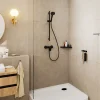 Hansgrohe Mitigeur de douche mécanique noir mat avec douchette, flexible et barre réglable, Vernis Blend* Colonne De Douche Mécanique