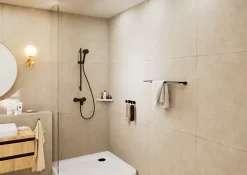 Hansgrohe Mitigeur de douche mécanique noir mat avec douchette, flexible et barre réglable, Vernis Blend* Colonne De Douche Mécanique