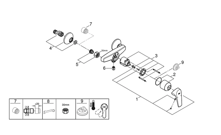 Grohe Mitigeur de douche mécanique chromé Flow