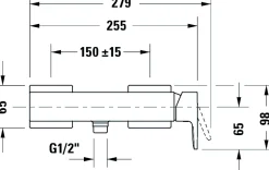 Duravit Mitigeur de douche monocommande Chrome - apparent - 1 sortie - 27,9x10,5x9,8cm - Manhattan* Robinet De Baignoire