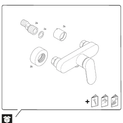 Duravit Mitigeur de douche monocommande Bronze brossé - apparent - 1 sortie - 21,6x16,5x11,3 - Wave* Robinet De Baignoire