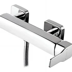 Sanindusa Mitigeur de douche mural poignée de commande latérale rosaces carrées Advance chromé* Robinet De Douche