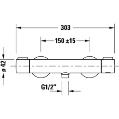 Duravit Mitigeur de douche thermostatique 1000 doré poli