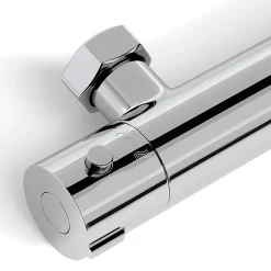 Lomazoo Mitigeur de douche thermostatique chromé - Entraxe 15 cm - avec bouton de sécurité 38C* Robinet De Douche