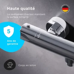 Am.Pm Europe Mitigeur de douche thermostatique Robinet salle de bain Chromé, FTA40000 Hit AM.PM* Robinet De Douche