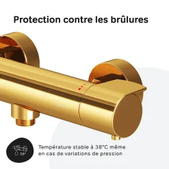Am.Pm Europe Mitigeur de douche thermostatique Robinet salle de bain, Doré FXA40099 X-Joy AM.PM