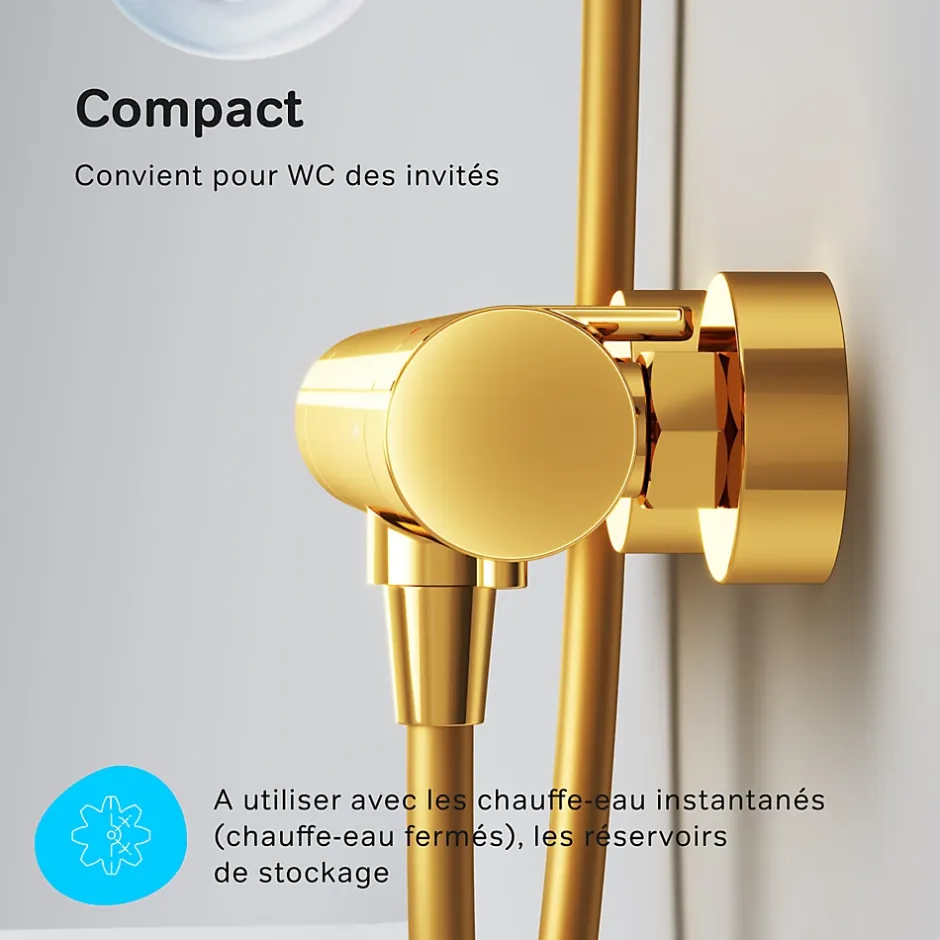 Am.Pm Europe Mitigeur de douche thermostatique Robinet salle de bain, Doré FXA40099 X-Joy AM.PM