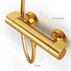 Am.Pm Europe Mitigeur de douche thermostatique Robinet salle de bain, Doré FXA40099 X-Joy AM.PM