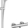 Hansgrohe Mitigeur de douche thermostatique avec douchette, flexible et barre réglable chrome Vernis Blend* Colonne De Douche Thermostatique