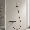 Poalgi Mitigeur de douche thermostatique avec douchette SKY BATH noir mat Inox S304 série SUPREME