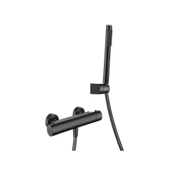 Poalgi Mitigeur de douche thermostatique avec douchette SKY BATH noir mat Inox S304 série SUPREME