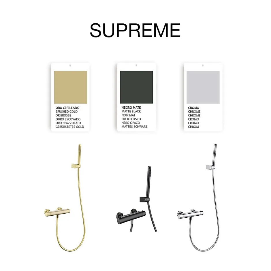 Poalgi Mitigeur de douche thermostatique avec douchette SKY BATH noir mat Inox S304 série SUPREME