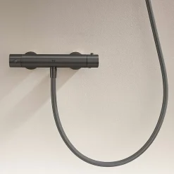 Poalgi Mitigeur de douche thermostatique avec douchette SKY BATH noir mat Inox S304 série SUPREME
