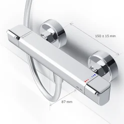 Am.Pm Europe Mitigeur de douche thermostatique Robinet salle de bain, Chromé FNA40000 Flash AM.PM