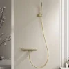 Poalgi Mitigeur de douche thermostatique avec douchette SKY BATH or brossé Inox S304 série SUPREME* Robinet De Douche